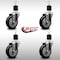 Service Caster 4'' SS Black Poly Wheel Swivel 1-7/8'' Expanding Stem Caster Set, 4PK SCC-SSEX20S414-PPUB-BLK-178-4 - alternate 2